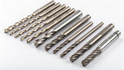 Set of Metal Drill Bits and End Mills