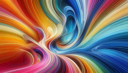Obraz premium Dynamic Abstract Rainbow Curves: Colourful Background Art