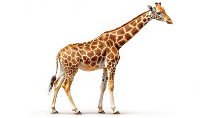 Naklejka premium Giraffe on White Background