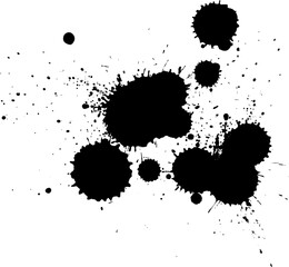 black ink brush dropped splatter splash grunge graphic element artistic