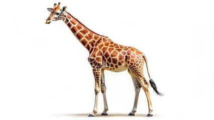 Naklejka premium Giraffe on White Background