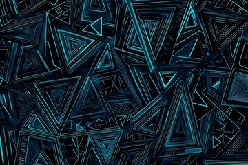 Abstract close-up of a glowing blue digital circuit board, showcasing intricate connections and technological design on a black background.
