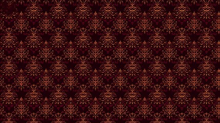 Elegant Damask Pattern, Rich Burgundy and Gold Design