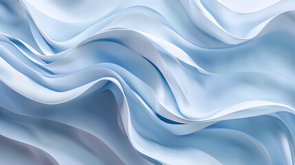 Obraz premium Soft, flowing waves of pale blue fabric create a serene and calming visual effect.