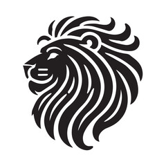 Fototapeta premium Powerful Lion Head Silhouette Design