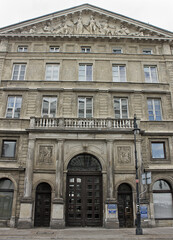 Zamoyski Palace facade  in Warsaw, Poland