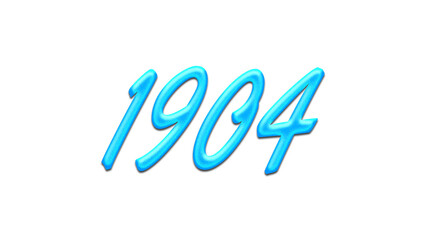 Glowing blue effect of number 1904 on white background.	