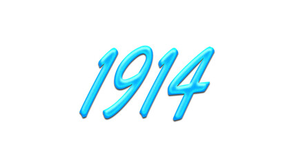 Glowing blue effect of number 1914 on white background.	