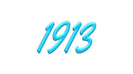 Glowing blue effect of number 1913 on white background.	