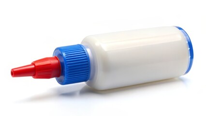 White Bottle with Red and Blue Cap