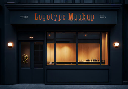 Dark Outdoor Logo Sign Mockup for Design and Branding Projects