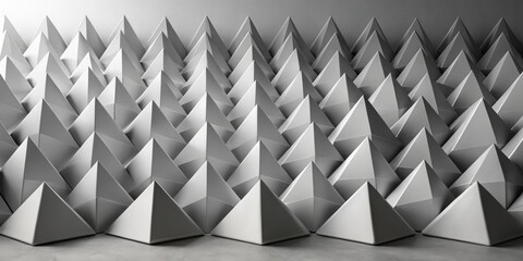 Abstract Geometric Pyramid Structure  A Seamless Pattern of Grey Polygons