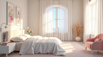 White bedroom with window