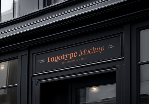 Dark Outdoor Logo Sign Mockup for Design and Branding Projects