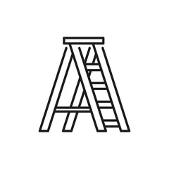 This outline icon of a stepladder is perfect for representing construction projects, home improvement tasks, and DIY themes, showcasing its practicality and usability in various settings