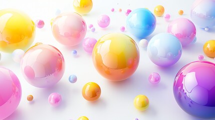 A collection of colorful, shiny spheres.