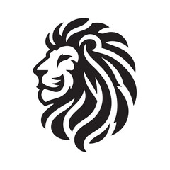 Fototapeta premium Powerful Lion Head Silhouette Design