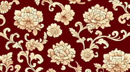 Elegant Floral Damask Seamless Pattern Design (3)