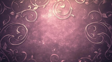 Elegant Floral Design on Vintage Purple Background