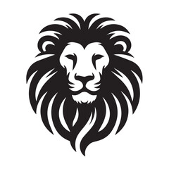 Obraz premium black and white Lion Head Tattoo Vector Mascot Illustration