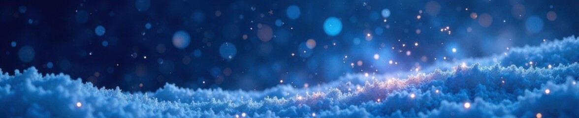 Naklejka premium Sparkling starry night sky with glittering ice and snowflakes, night, sparkly, magical