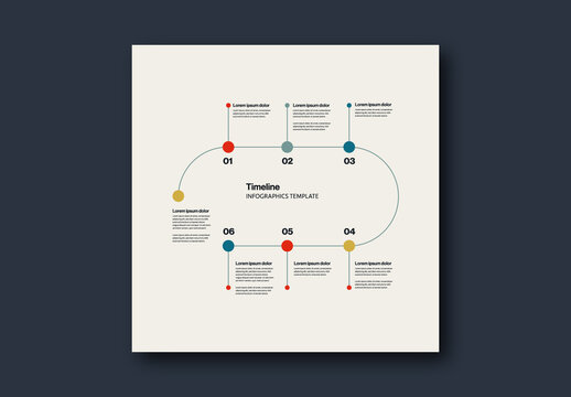 Rounded Rectangle Timeline Infographics Template