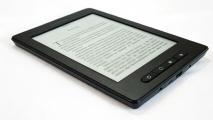E-reader Device on White Background