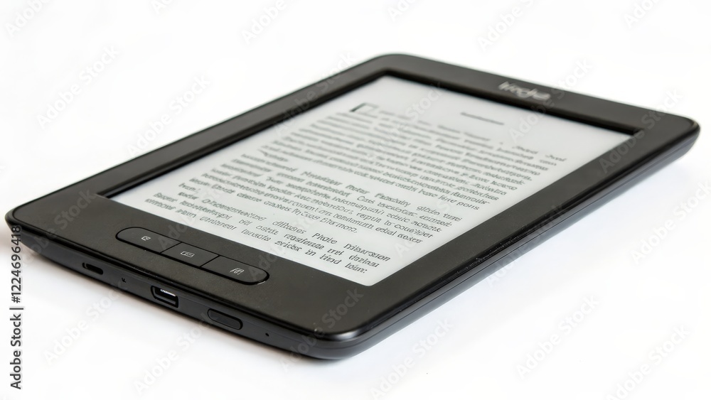 Poster e-reader device displaying text