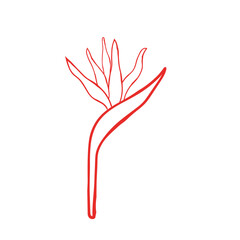 hand drawn line art vector of leaf art. Retro style free hand art of plants elements.