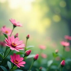 Fototapeta premium Faint light, blurred floral elements, gentle focus, soft focus, blossom