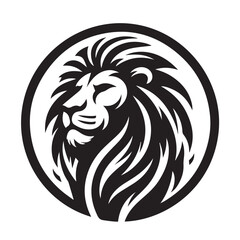 Obraz premium black and white Lion Head Tattoo Vector Mascot Illustration