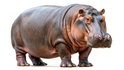 Hippopotamus on White Background
