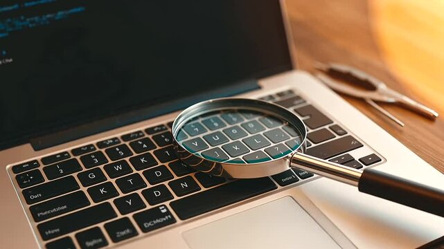 Fixing Laptop Keyboard Under Magnifying Glass with Tools