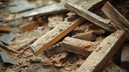 Cut wood, sawdust. Generative AI