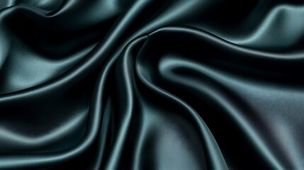 Fototapeta premium Dark silky fabric flows, texture background, luxurious