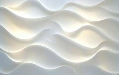 Fototapeta premium White background with smooth lines and waves texture, simple design, 3D rendering