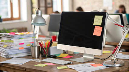 Naklejka premium supplies on desk