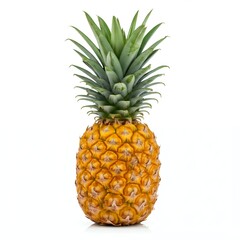 Fototapeta premium A ripe pineapple isolated on a white background.