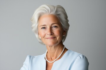 Fototapeta premium Elegante ältere Frau mit Perlenkette