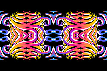 Beautiful classic design colourful background with flower leaf line art pattern of indonesian culture traditional batik	