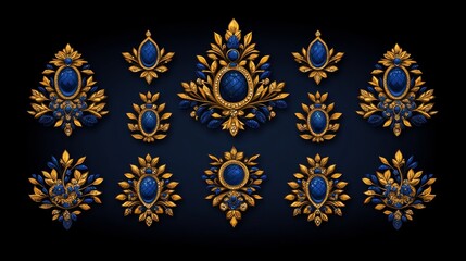 Elegant Gold Blue Sapphire Jewel Set Designs