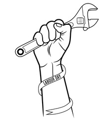 hand holding a wrench