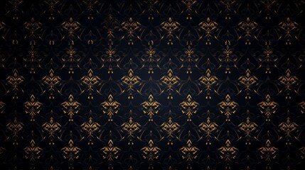 Elegant Gold Fleur-de-lis Damask Pattern Background