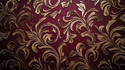 Elegant Gold Floral Damask Wallpaper Design