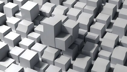 Abstract Grey Cubes Form Complex Structure