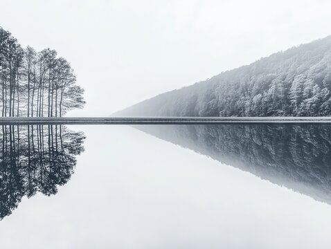 This artwork blends symmetry found in nature with the harmony of soft mist to create a surreal and emotional atmosphere. It highlights the sharp colors and details unique to digital