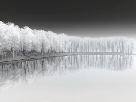 This artwork blends symmetry found in nature with the harmony of soft mist to create a surreal and emotional atmosphere. It highlights the sharp colors and details unique to digital 