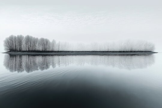 This artwork blends symmetry found in nature with the harmony of soft mist to create a surreal and emotional atmosphere.