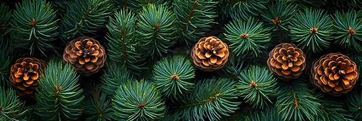 Fototapeta premium A texture of overlapping pine needles forming a dense layer.
