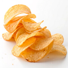 potato chips isolated on white